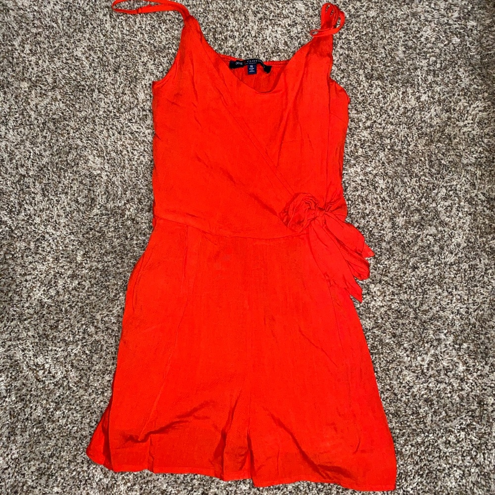Bright red romper